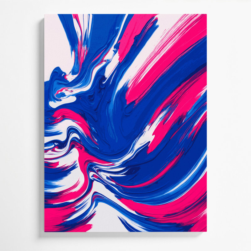 Abstrait couleur champ 52, art mural sur toile bleue, H 18 po x l 12 po