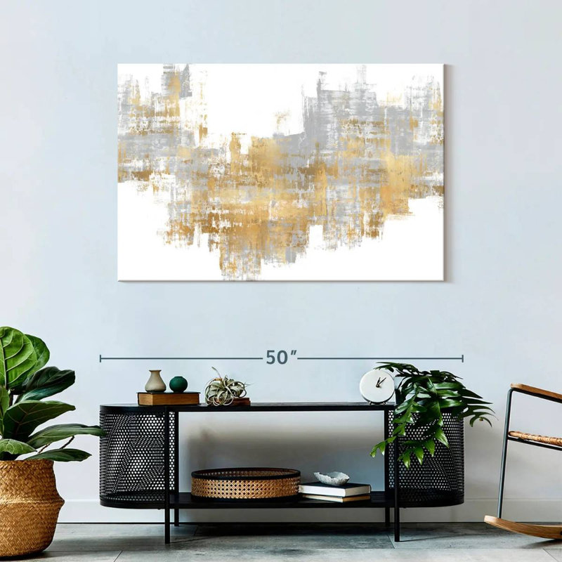 Avery Dynamic Gold On Grey II, 30" H x 45" W