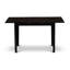 Ensemble de table de salle à manger 3 pièces comprenant une table de cuisine rectangulaire avec rallonge papillon et 2 chaises en tissu de lin, noir-109973026