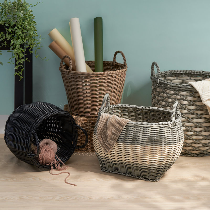 Wicker General Basket, 11.4" H x 15" W x 15" D