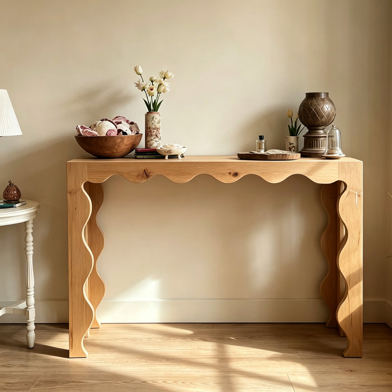 American Rustic Solid Wood Entryway Console Table