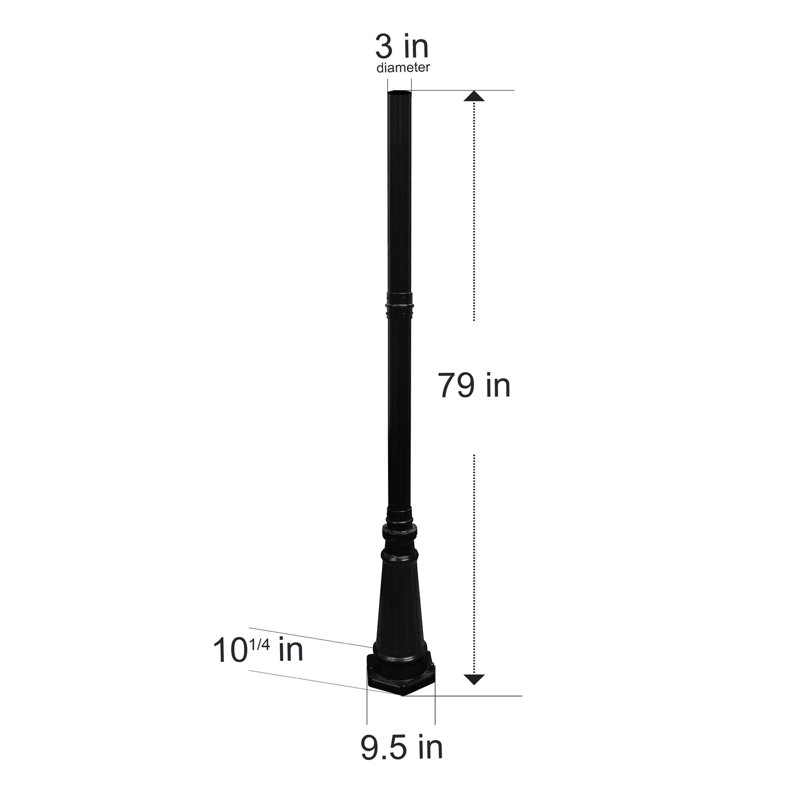6.5 Ft. Imperial Black Decorative Post DIY Friendly 