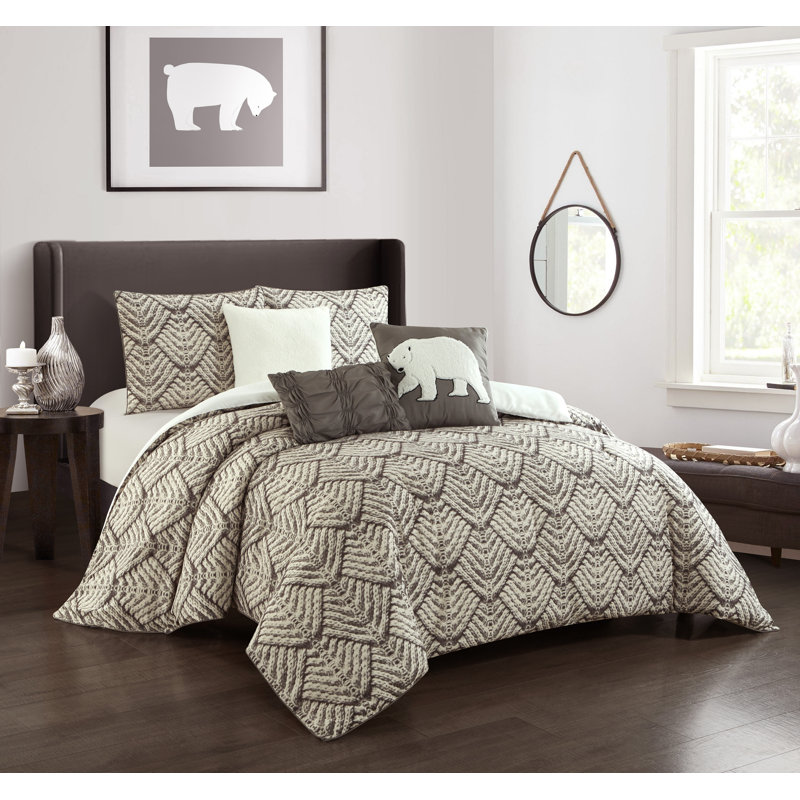 Rock Hill Comforter Set, King Comforter + 2 Shams + 3 Throw Pillows