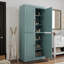 Armoire de rangement pour salle de bain et de buanderie 100% en bois massif Palace Imports, portes à panneaux surélevés, tablettes réglables, largeur 32 po, hauteur 71,5 po-110937330