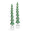 Tree Dinner Candles -12"" - Green - Set Of 2-503584052