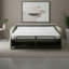 Canapé-lit à accoudoirs carrés en cuir véritable à grain carré de 77 po avec matelas en mousse à mémoire de forme Adalise Italian-1013023241
