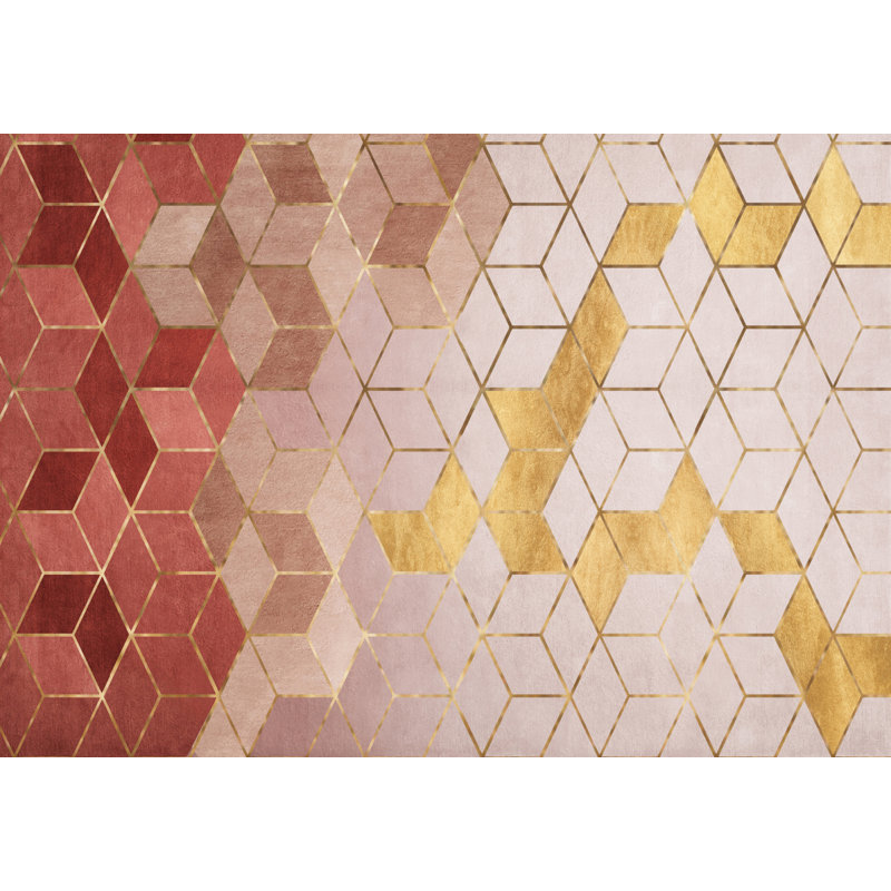 Coad Vinyl Machine Printed Area Rug, Rectangle 3'3.4" x 4'11.1"