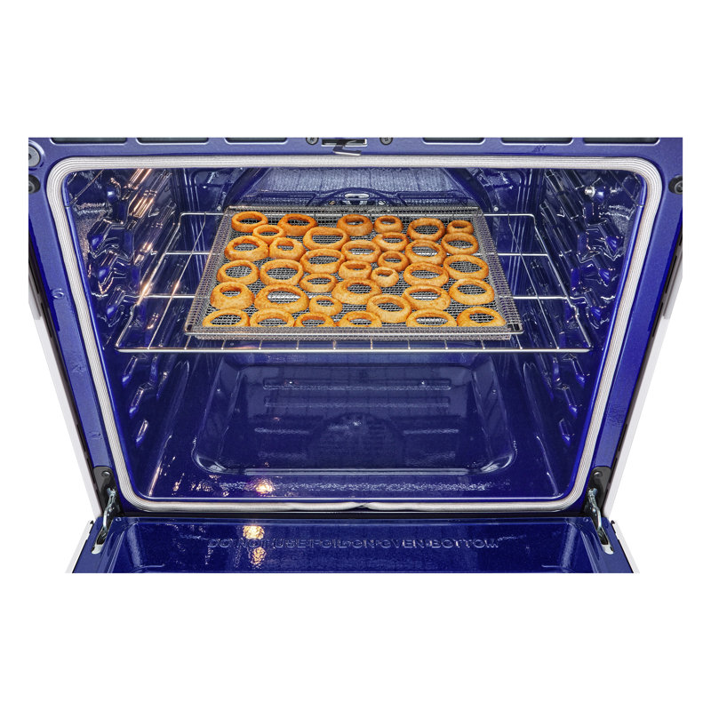 30" 6.3 cu. ft. Smart Slide-in Natural Gas Range with Convection Oven, Essence White