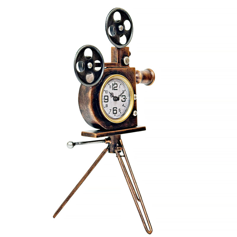Horloge de table projecteur de film vintage