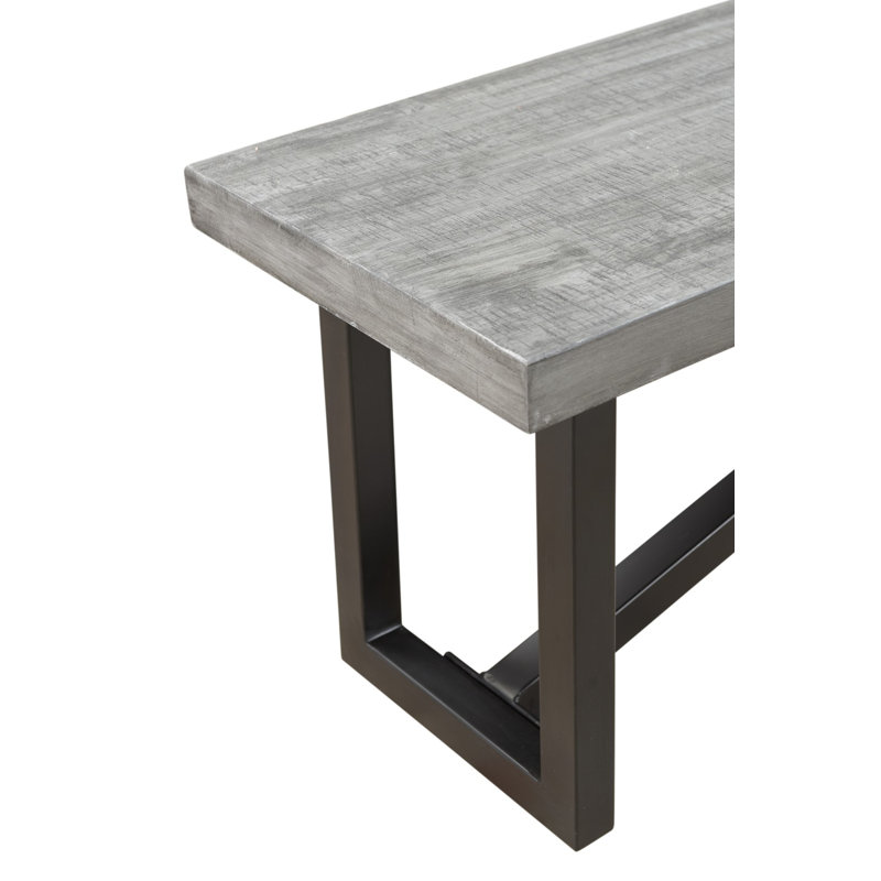 Banc en bois Cormican, H 30 po x L 35 po x l 59 po, Noir / Gris