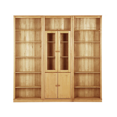 Delbis Solid Wooden Library Bookcase H:223 W:222cm