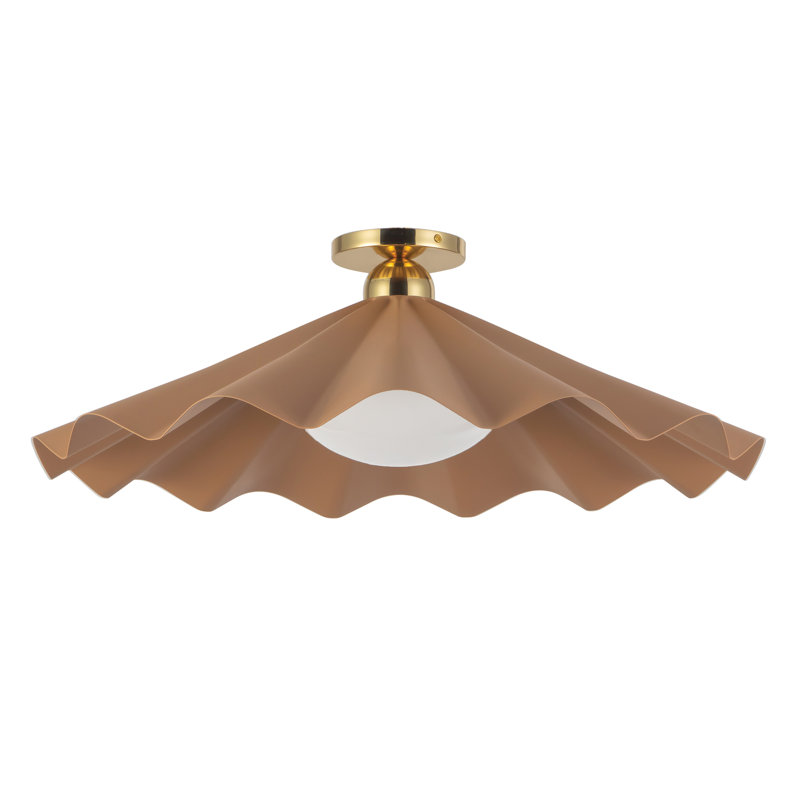 Furrow 25-in Red Semi-Flush Mount, 25-in, Pink