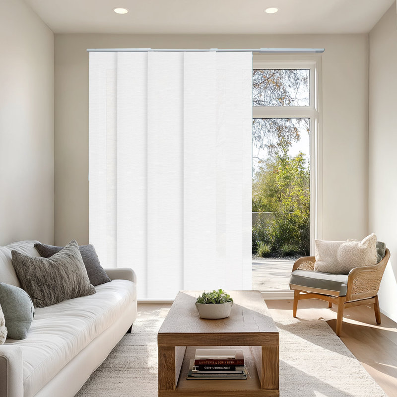 Light Filter Vertical Panel Track Blinds, White