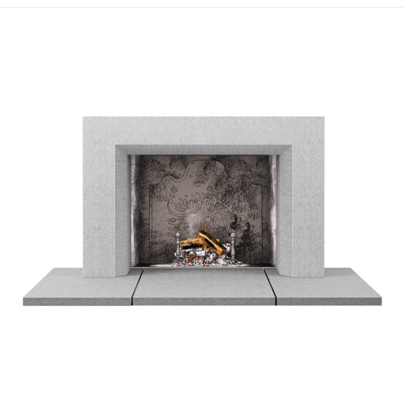 Miami Fireplace Surround, Acid Wash Gray