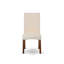 L'ensemble de salle à manger 5 pièces comprend une table de salle à manger ronde avec piédestal et 4 chaises Parson rembourrées en lin crème, acajou-1060232974-974126842-974126845