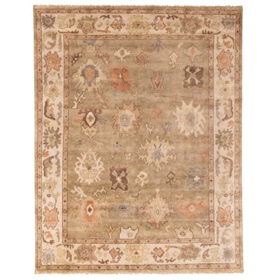 Modern Oushak Khaki Rug 8'1" x 10'3"