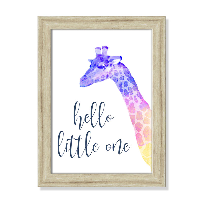 Hello Little One, art encadré, H 16 po x l 12 po x P 0,63 po, Cadre à grain de bois blanc