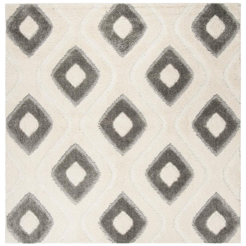 Ashburnham Olympia Shag Performance Geometric Rug, Square 6'7"