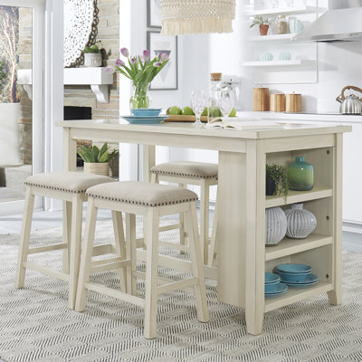 Latour Counter Height Dining Table Set with Upholstered Stools