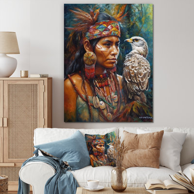 " Native Woman With Magical Owl "