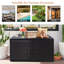 2-Tier Garden Storage Box, 2-Way Opening Rattan Deck Box Chest With Flip-Top Lid, Outdoor Weatherproof Storage Organiser With Metal Frame For Toy Cushion Poolside Patio Balcony