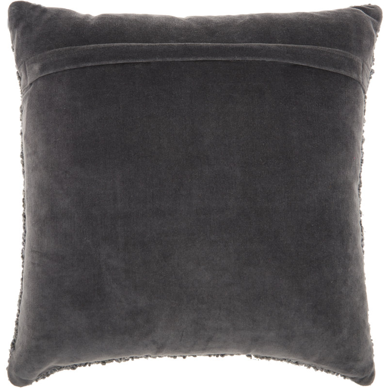 Abstract Cotton Throw Pillow, Charcoal