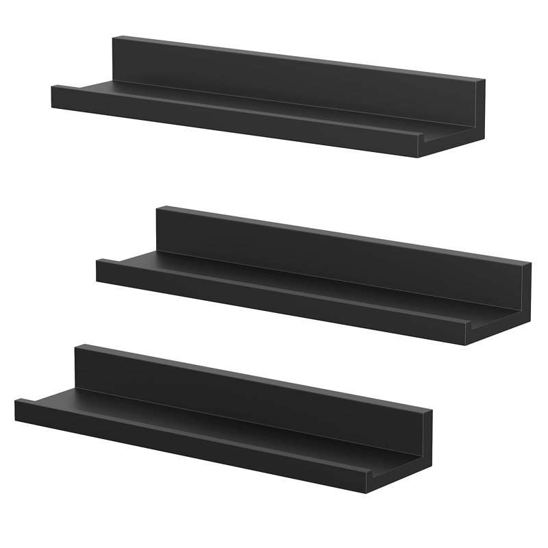 Ifeanyi 3 Piece Picture Ledge Wall Shelf, Black