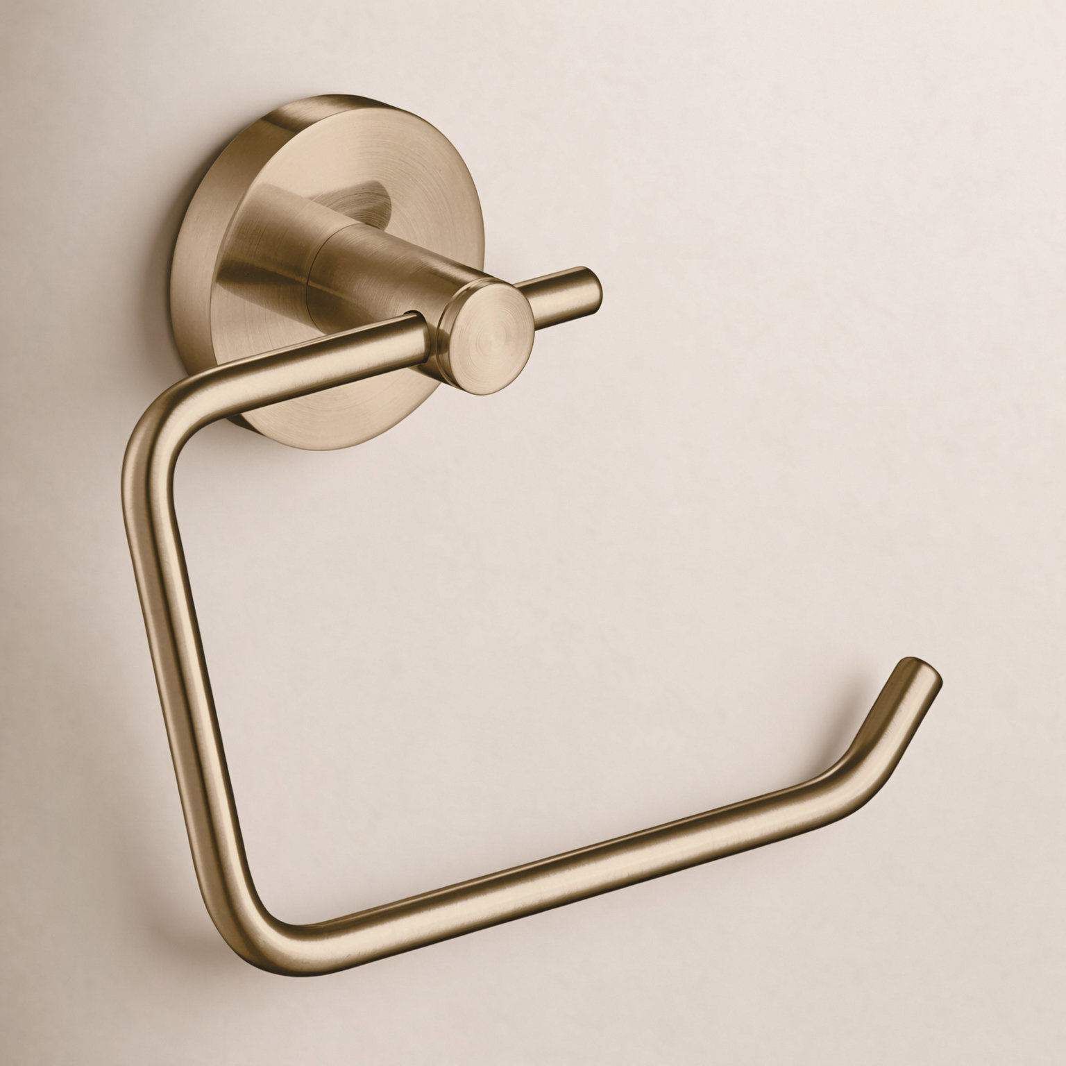 Circular Wall Mount Toilet Paper Holder, Brushed Brass
