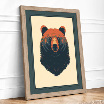 Bear Portrait Modern - Framed Print