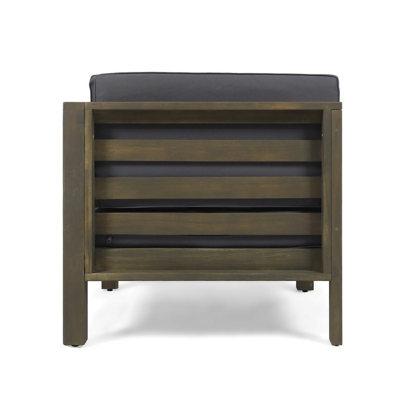 Ensemble de 2 causeuses Oana, gris foncé, Coussin gris foncé / structure brune