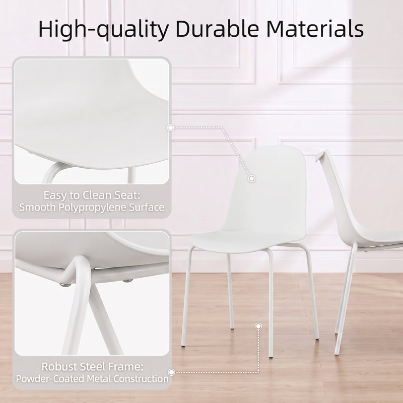 Stackable Dining Chairs, White