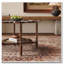 Table basse à forme pétale et verre à motif craquelé blanc, table basse à 2 niveaux avec rotin-133699040
