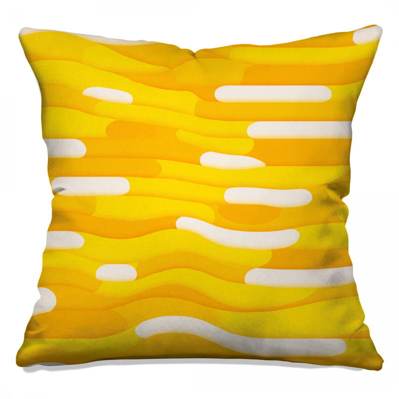 Coussin Yellow Waves, 26 po x 26 po