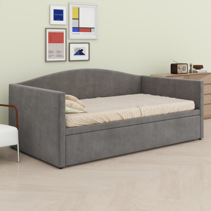 Lit de jour avec couchette extensible, Gris