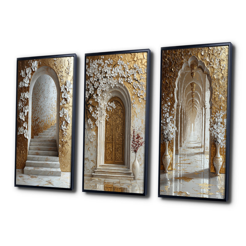 Istanbul Sultans Palace I - Collection d'impressions sur toile 3 pièces, H 28 po x l 36 po, Impression encadrée flottante