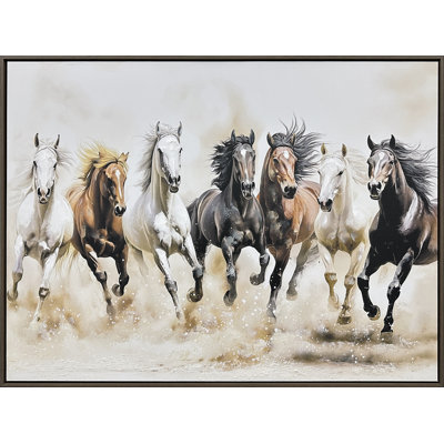 Thundering Herd - 30" x 39" - Hand-Embellished Canvas in Frame