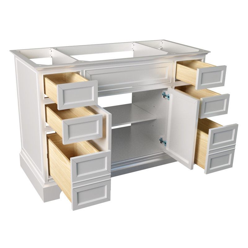 Base de meuble-lavabo simple 48 po Shelby, Blanc