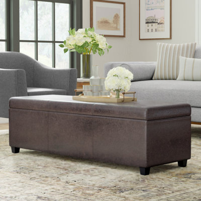 Banc de rangement avec repose-pieds avec rangement caché Avalon