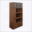 Grand garde-manger avec tablettes coulissantes multifonctionnelles, tiroir et porte en verre à cadre en aluminium pour un rangement organisé