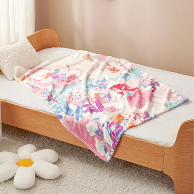 43"Wx60"L Reversible Soft Animal Pattern Throw Blanket With Printed Plush For Kids Or Pet