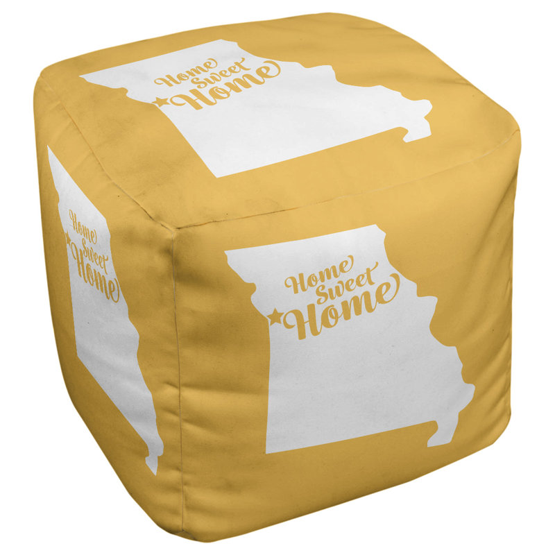 Repose-pieds cubique pour villes kansas home, Jaune