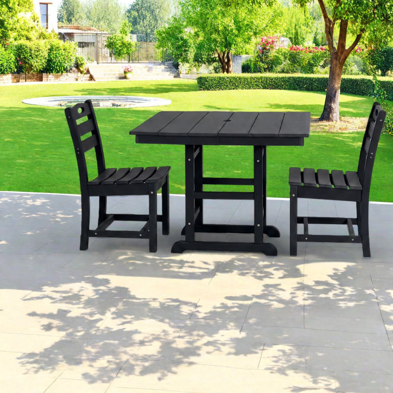Ensembles de salle à manger de patio compacts, bistro 3 pièces Hdpe moderne pour balcon de patio
