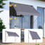 Auvent extérieur UV80+ - Store pare-soleil rétractable manuel de 198 cm avec roulettes, résistant à la rouille et à la corrosion, pour terrasse.