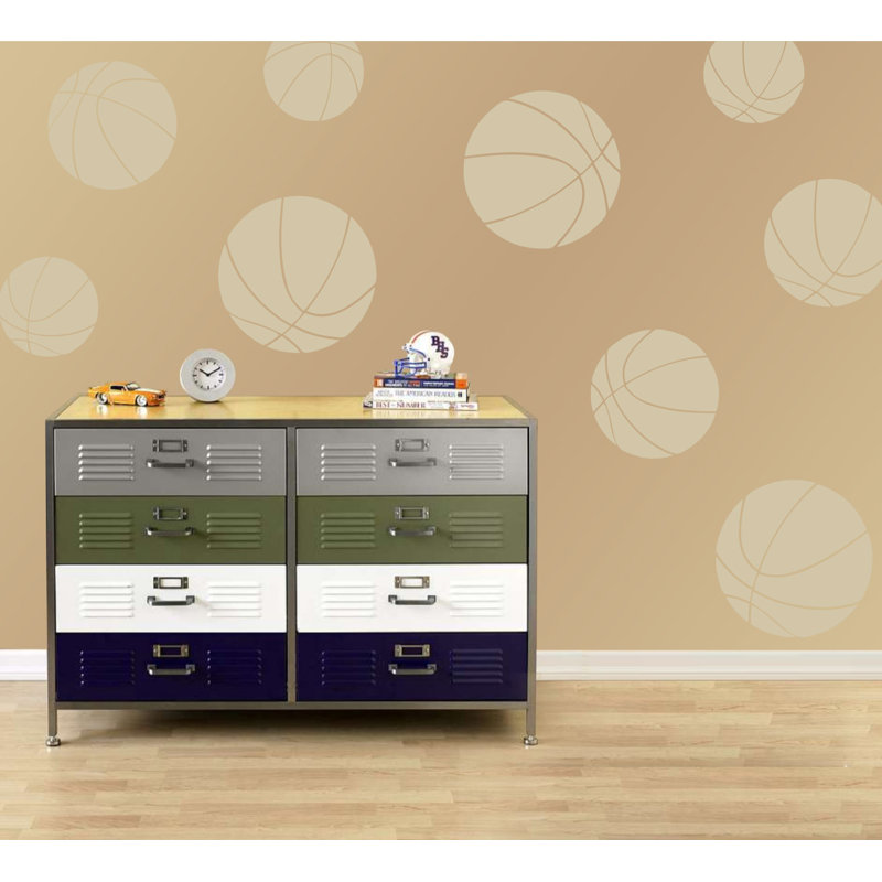 Décalcomanie murale baskets, H 40 po x l 40 po x P 0,01 po, Beige