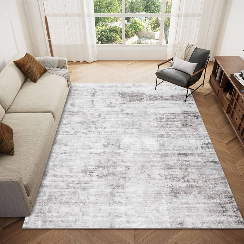 Tapis lavable en faux cachemire neutre, Rectangle 4pi x 6 pi