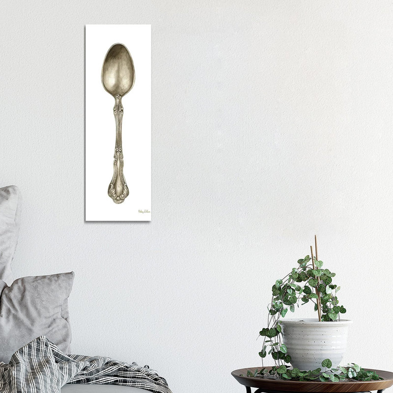 Vintage Tableware III Spoon by Kelsey Wilson - Wrapped Canvas Panoramic Painting, 30.48 cm H x 91.44 cm W x 1.91 cm D