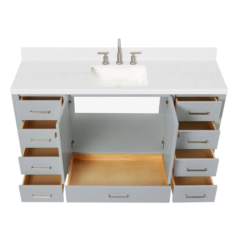  Ensemble de meuble-lavabo simple 60 "60", Gris