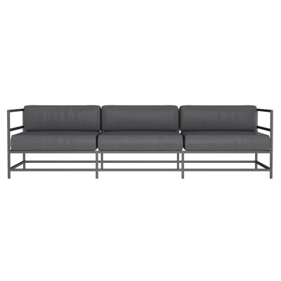 Delano 96'' Wide Powder Coated Aluminum Patio Sofa with Sunbrella® Cushions