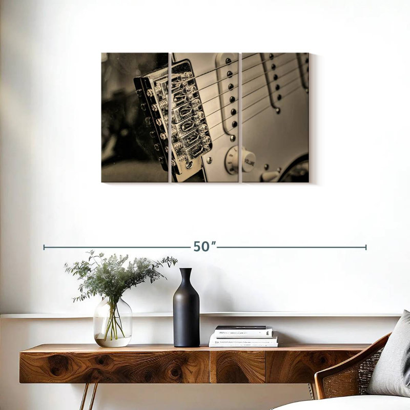Abarca Timeless Silver Guitar, 20" H x 33" W