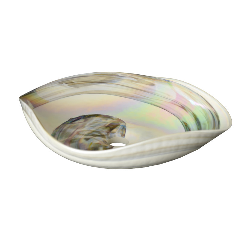 Murano Glass Specialty Vessel Bathroom Sink, Abalone
